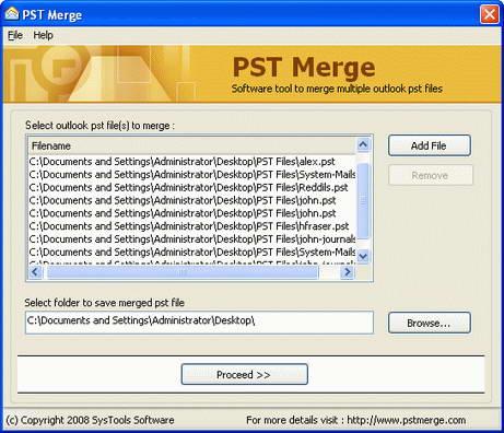 Merge PST File 2.4截图