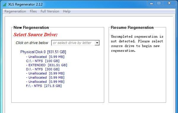 XLS Regenerator(Excel文件修复工具) 2.12 官方版 XLS Regenerator(Excel文件修复工具)