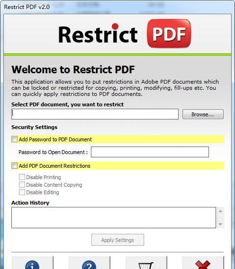 PCVARE Restrict PDF(PDF加密工具) 2.0 官方版 PCVARE Restrict PDF(PDF加密工具)