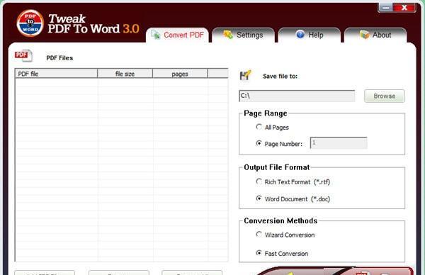 Tweak PDF To Word(PDF转Word工具)截图
