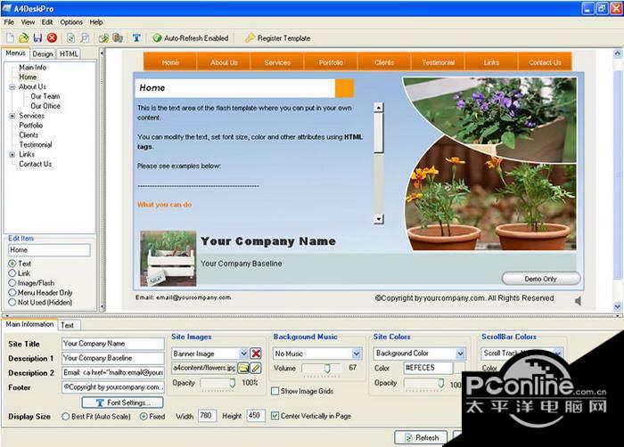 A4DeskPro Flash Web Site Builder 7.0截图