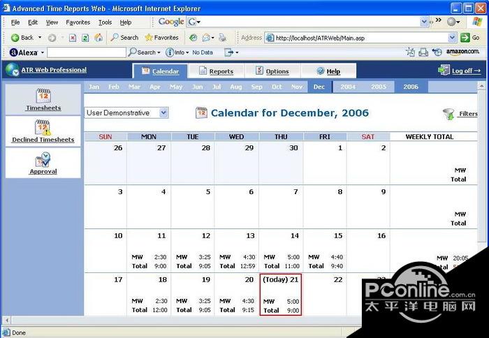 Advanced Time Reports Web截图