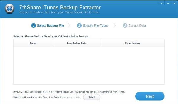 7thShare iTunes Backup Extractor截图
