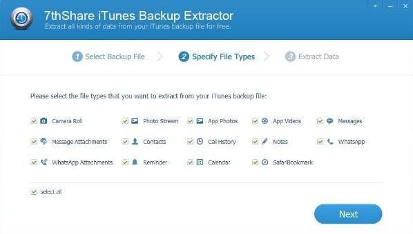 7thShare iTunes Backup Extractor截图
