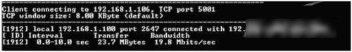Iperf(带宽测试工具)截图