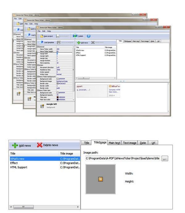 Boxoft JavaScript NewsTicker(新闻编辑工具)