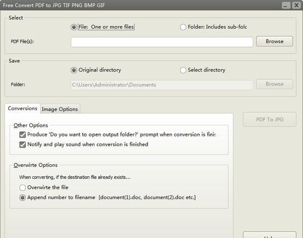 Free Convert PDF to JPG TIF PNG BMP GIF(PDF转图片)