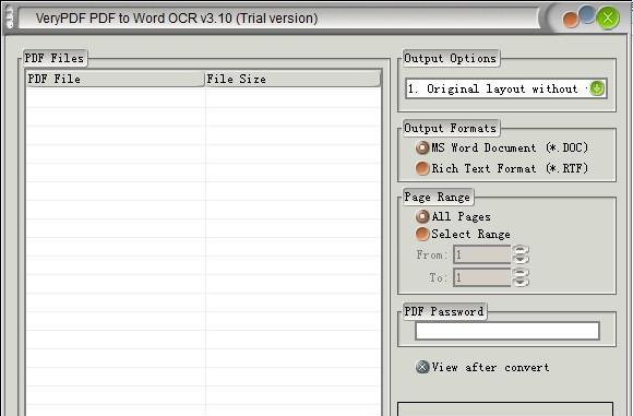VeryPDF PDF to Word OCR Converter(PDF转Word软件)