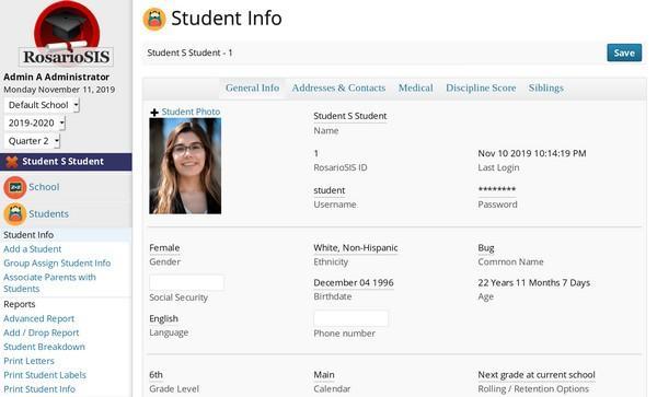 RosarioSIS(学生信息系统)截图