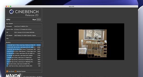 Cinebench r20 Mac版截图