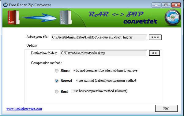 RAR转换为ZIP(RAR to ZIP Converter)截图