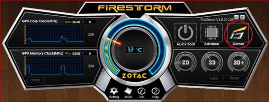 索泰显卡超频软件(FireStorm)截图