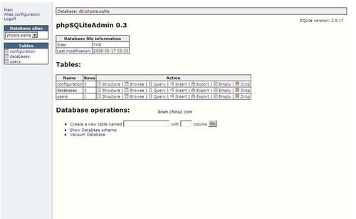 phpSQLiteAdmin 正式版 phpSQLiteAdmin