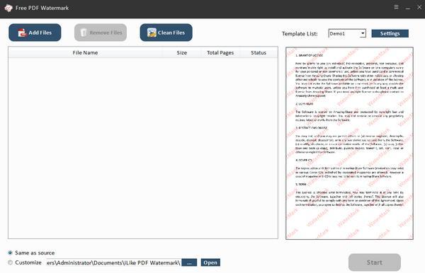 Free PDF Watermark(PDF水印工具)