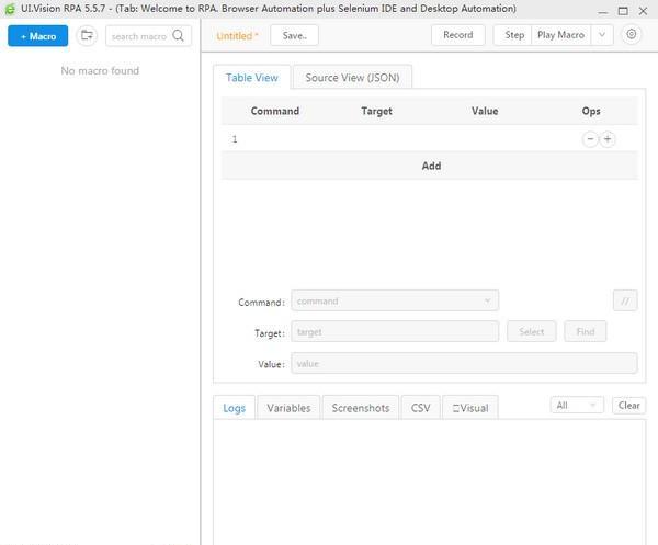 UI.Vision RPA(浏览器自动化工具)截图