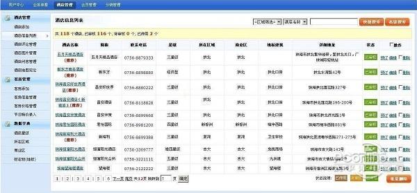 星级酒店网站管理系统截图