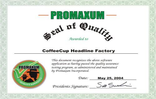 CoffeeCup Headline