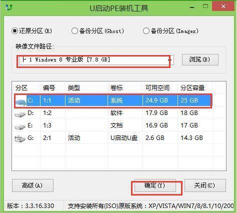 吾空z15-8u笔记本使用u启动u盘安装win8系统教程