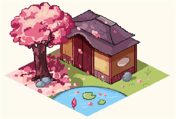 如何使用PS绘制古风像素插画?