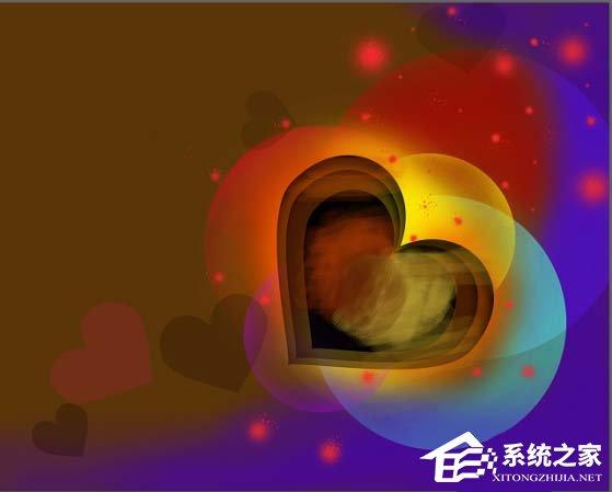 PS如何制作有层次感心型背景图?PS制作有层次感心型背景图的方法