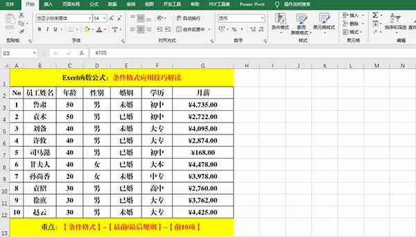 Excel 2019中使用条件格式分析数据的7类方法教学