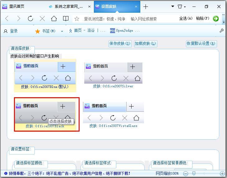 如何更换里讯浏览器的皮肤?里讯浏览器更换皮肤的方法