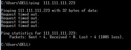 电脑Ping IP时出现request time out怎么回事?